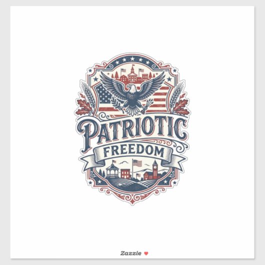 Patriottische Midwest Kleine Stad Trots Vector Afb Sticker (Vel)