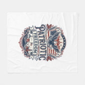 Patriottische Midwest Kleine Stad Trots Vector Gra Fleece Deken (Voorkant (Horizontaal))