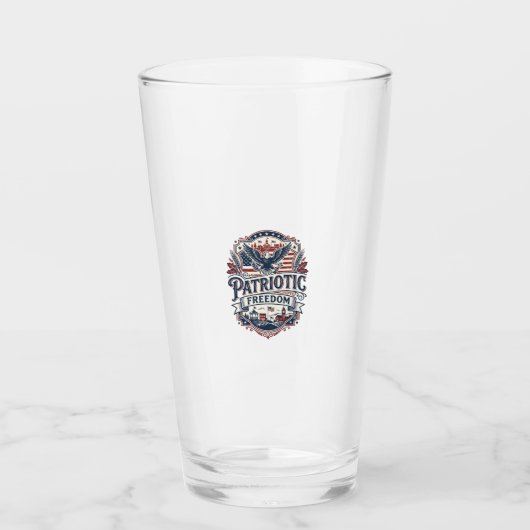 Patriottische Midwest Kleine Stad Trots Vector Gra Glas (Voorkant)