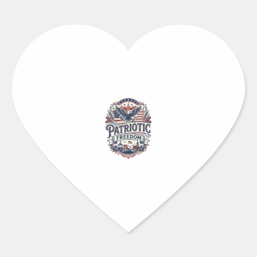 Patriottische Midwest Kleine Stad Trots Vector Gra Hart Sticker (Voorkant)