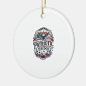 Patriottische Midwest Kleine Stad Trots Vector Gra Keramisch Ornament (Links)
