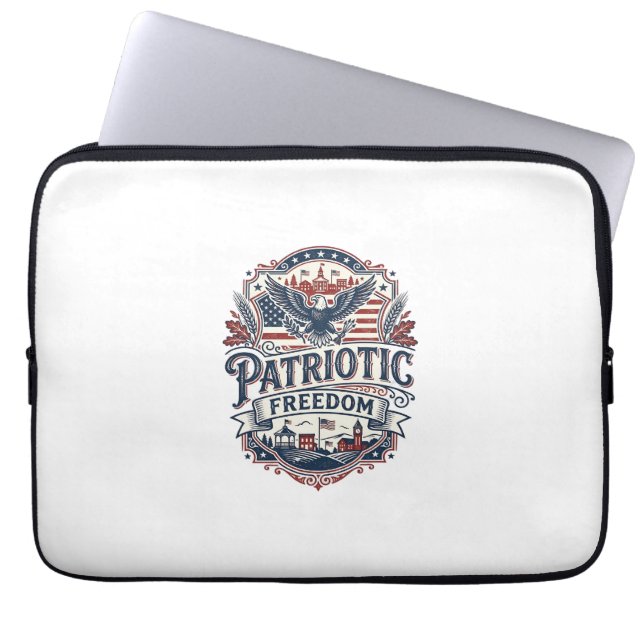 Patriottische Midwest Kleine Stad Trots Vector Gra Laptop Sleeve (Voorkant)