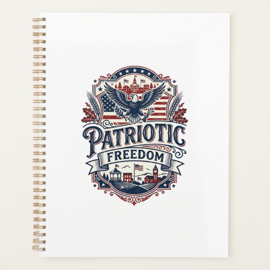 Patriottische Midwest Kleine Stad Trots Vector Gra Planner (Voorkant)