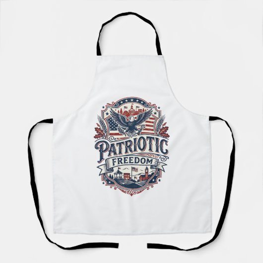 Patriottische Midwest Kleine Stad Trots Vector Gra Schort (Voorkant)