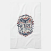 Patriottische Midwest Kleine Stad Trots Vector Gra Theedoek (Verticaal)