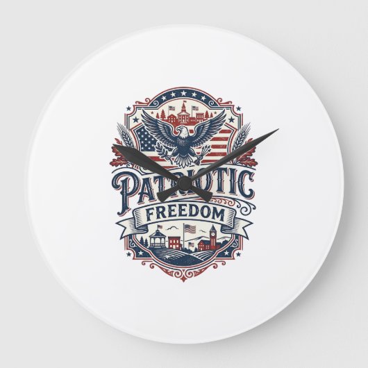 Patriottische Midwest kleine stad trots vectorafbe Grote Klok (Voorkant)