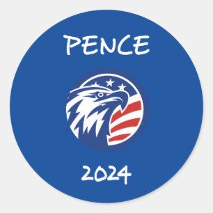 Patriottische Mike Pence 2024 Verkiezing Eagle Dar Ronde Sticker