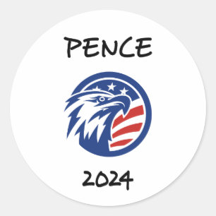 Patriottische Mike Pence 2024 Verkiezing Eagle T-s Ronde Sticker