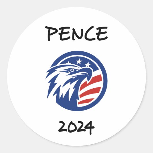 Patriottische Mike Pence 2024 Verkiezing Eagle T-s Ronde Sticker (Voorkant)