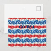 Patriottische Militaire Amerika Vlag Postkaart (Voorkant / Achterkant)
