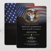 Patriottische Militaire Amerikaanse Vlag en Fotobr Kaart (Voorkant / Achterkant)