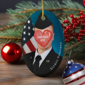 Patriottische Militaire Gift Foto Rank Naam Kerstm Keramisch Ornament