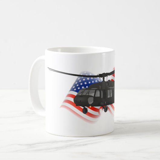 Patriottische militaire helikopter koffiemok (Voorkant links)