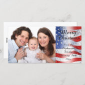 Patriottische Militaire Kerstmis Amerikaanse Vlag Feestdagenkaart (Voorkant / Achterkant)