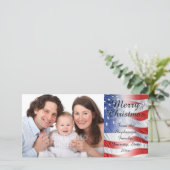 Patriottische Militaire Kerstmis Amerikaanse Vlag Feestdagenkaart (Staand voorkant)