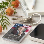 Patriottische militaire Memorial American Flag Fot Sleutelhanger (Voorkant Rechts)