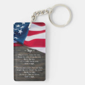 Patriottische militaire Memorial American Flag Fot Sleutelhanger (achterkant)
