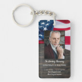 Patriottische militaire Memorial American Flag Fot Sleutelhanger (Voorkant)