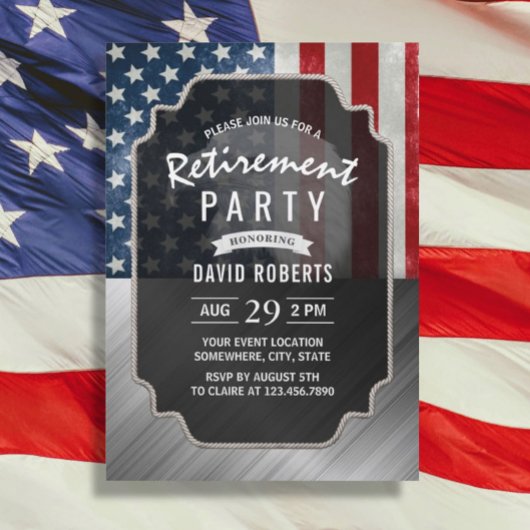 Patriottische militaire revolutie VS vlag Faux Met Kaart