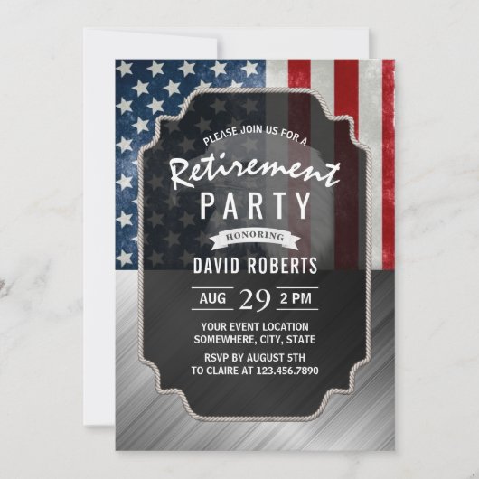 Patriottische militaire revolutie VS vlag Faux Met Kaart (Voorkant)