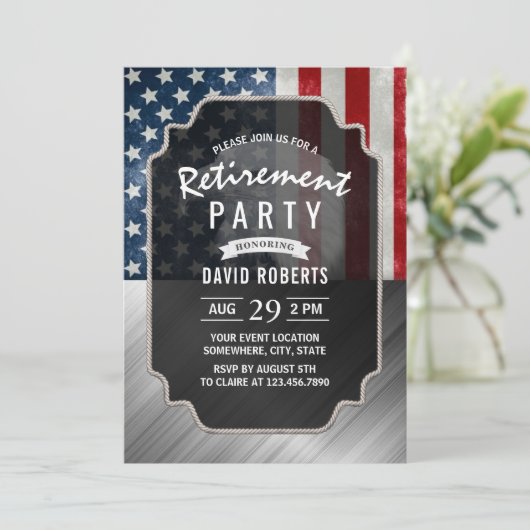 Patriottische militaire revolutie VS vlag Faux Met Kaart (Staand voorkant)