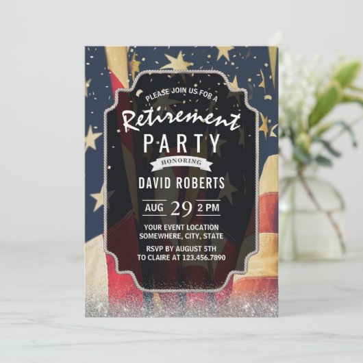 Patriottische militaire rusttijd Modern Silver Kaart (Staand voorkant)