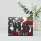 Patriottische militaire soldaat Silhouette Briefkaart (Staand voorkant)