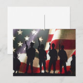 Patriottische militaire soldaat Silhouette Briefkaart (Voorkant / Achterkant)