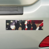 Patriottische militaire soldaat Silhouette Bumpersticker (Op auto)