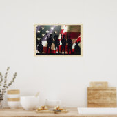 Patriottische militaire soldaat Silhouette Poster (Keuken)