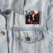Patriottische militaire soldaat Silhouette Vierkante Button 5,1 Cm (In situ)