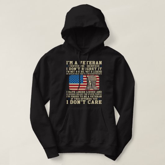 Patriottische militaire soldaat van de VS in ruste Hoodie (Design voorkant)