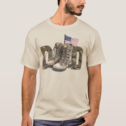 Patriottische militaire vader t-shirt (Voorkant)