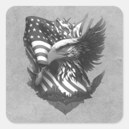Patriottische militaire waardering dank u veterane vierkante sticker