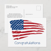Patriottische militairen gefeliciteerd Amerikaanse Briefkaart (Voorkant / Achterkant)