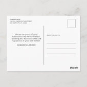 Patriottische militairen gefeliciteerd Amerikaanse Briefkaart (Achterkant)