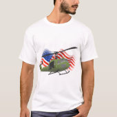 Patriottische militairen Huey Helicopter T-shirt (Voorkant)