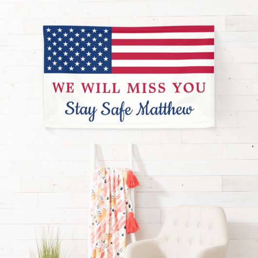 Patriottische militairen vertrekken Amerikaanse vl Spandoek (Insitu)