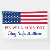 Patriottische militairen vertrekken Amerikaanse vl Spandoek (Horizontaal)