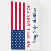 Patriottische militairen vertrekken Amerikaanse vl Spandoek (Verticaal)