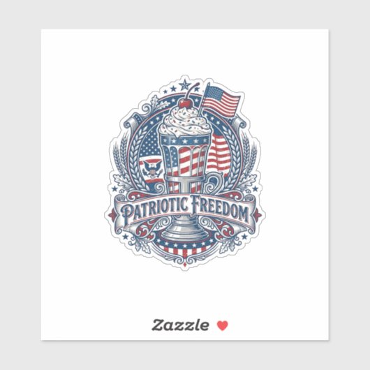 Patriottische Milkshake Americana Sticker (Vel)