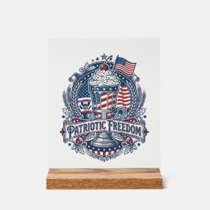 Patriottische Milkshake Amerika Acryl Bord