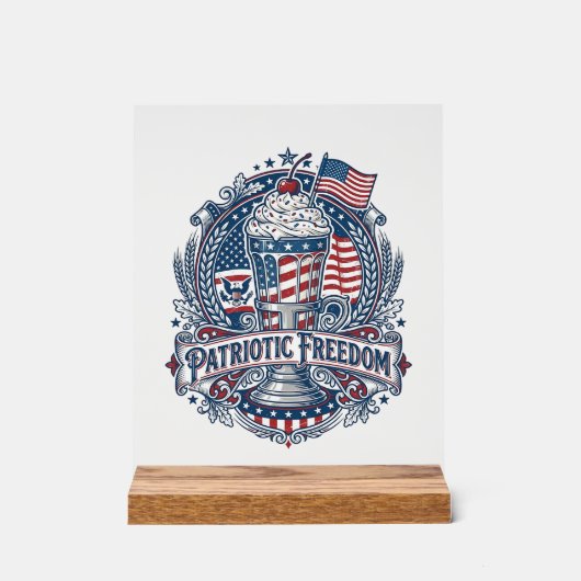Patriottische Milkshake Amerika Acryl Bord (Voorkant)