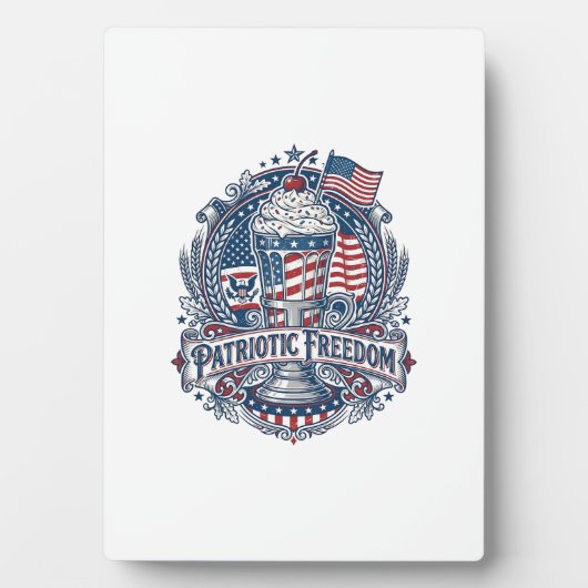 Patriottische Milkshake Amerika Fotoplaat (voorkant)
