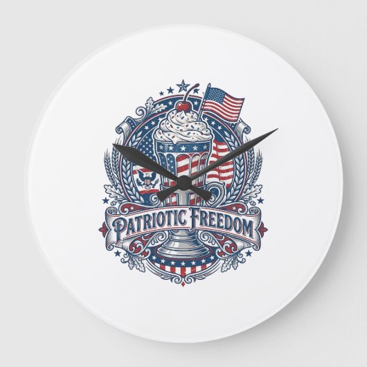 Patriottische Milkshake Amerika Grote Klok (Voorkant)