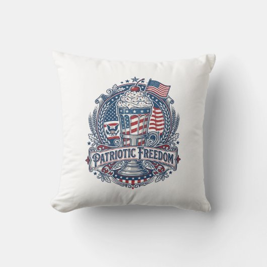 Patriottische Milkshake Amerika Kussen (Voorkant)