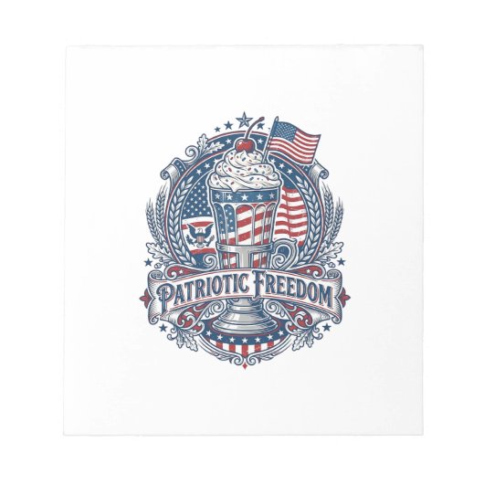 Patriottische Milkshake Amerika Notitieblok (Voorkant)