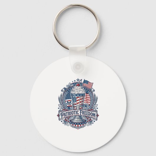 Patriottische Milkshake Amerika Sleutelhanger (Voorkant)