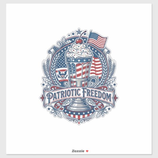 Patriottische Milkshake Amerika Sticker (Vel)