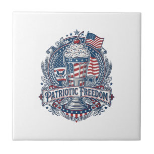 Patriottische Milkshake Amerika Tegeltje